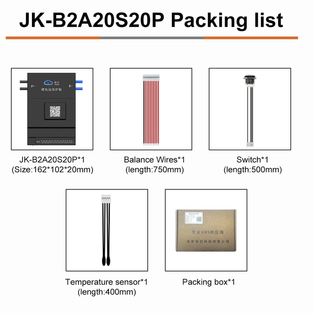 Smart BMS JK B2A20S20P (8S–20S), Curent 200A (Vârf 350A), Balansare Activă 2A, Bluetooth - poza 2