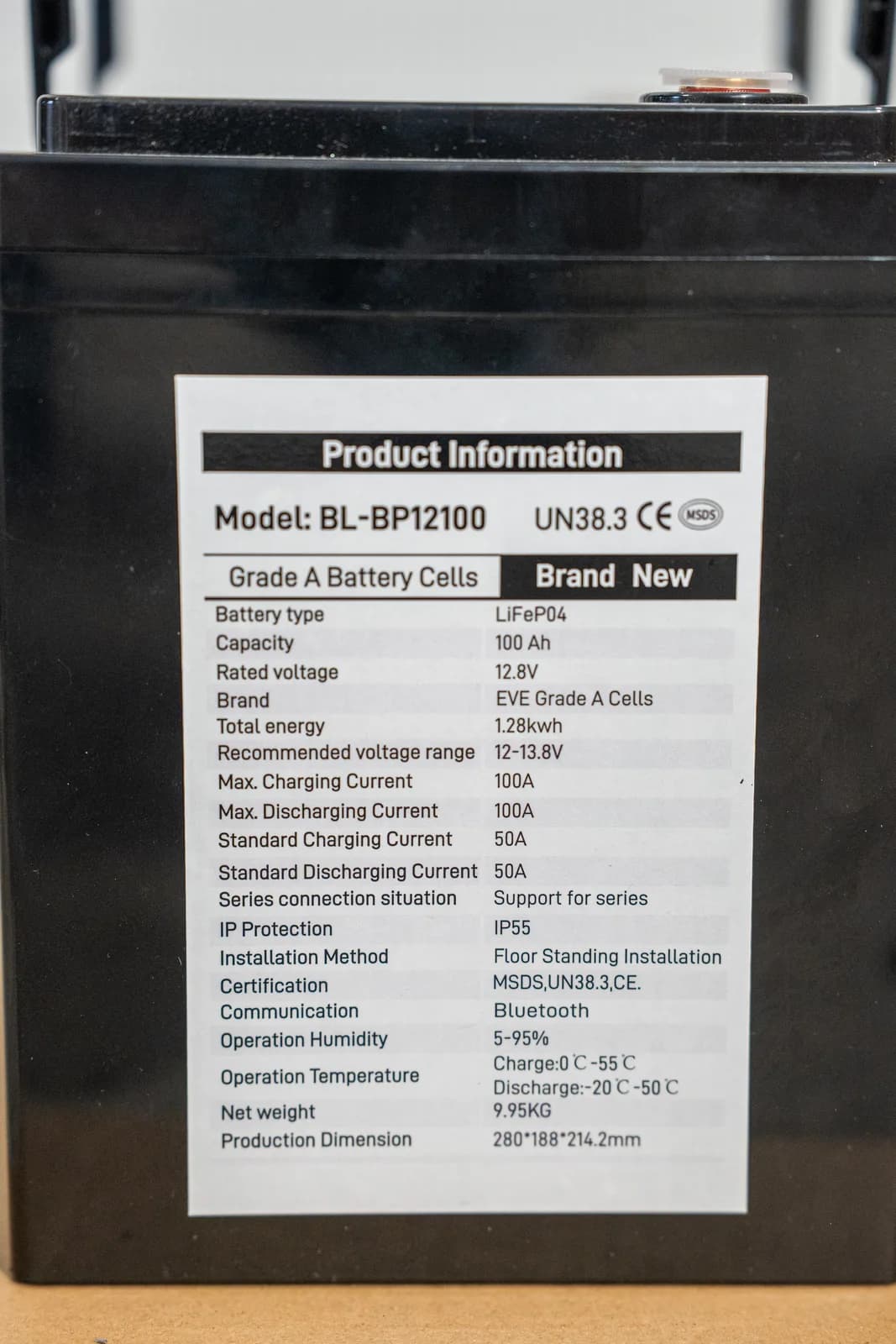 Baterie LiFePO4 Solarescu BL-BP12100 12V (12.8V) 100Ah, 1.28 kWh, Celule EVE Grade A, Smart BMS JK cu Bluetooth - poza 13
