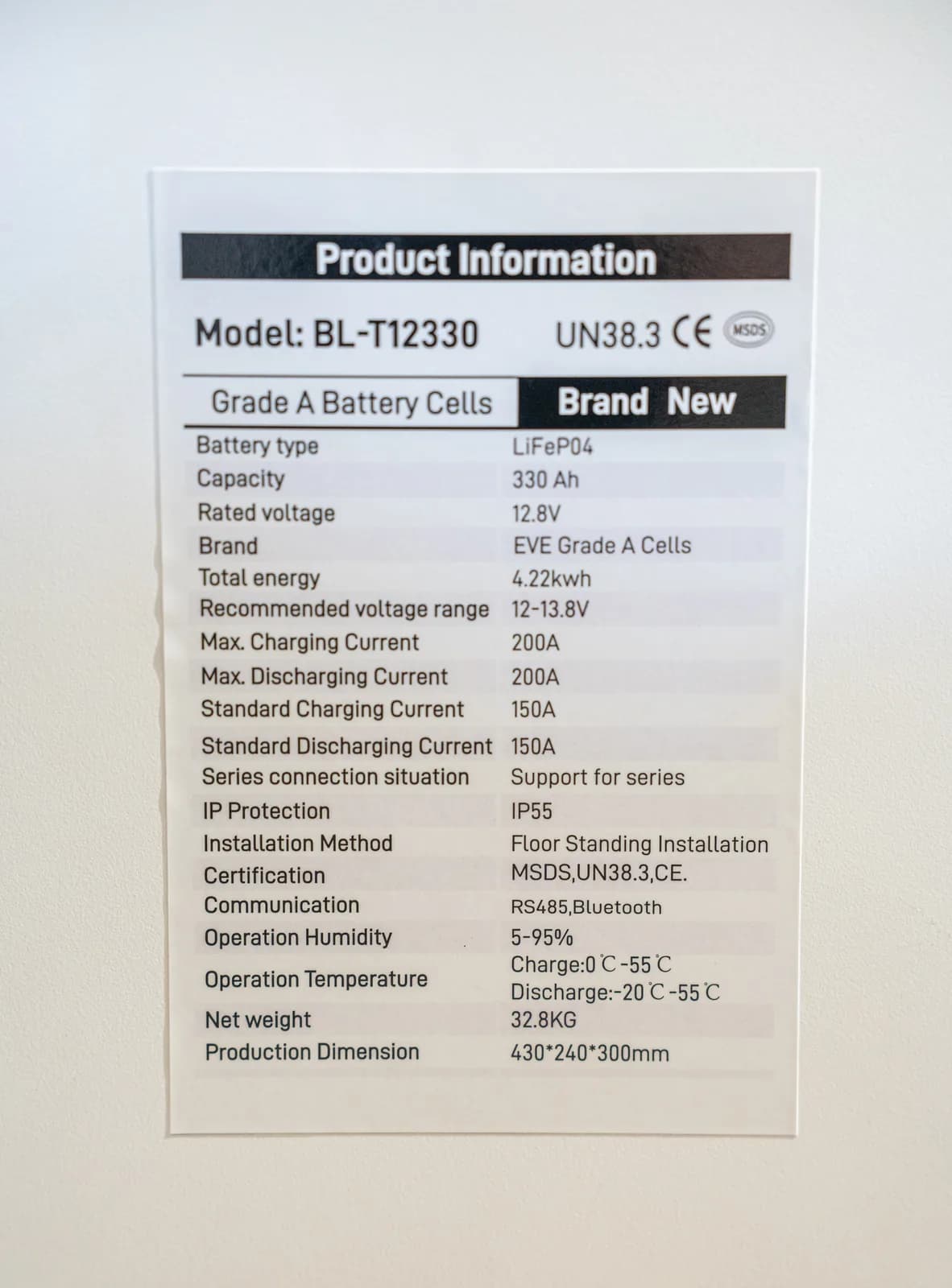 Baterie LiFePO4 Solarescu BL-T12330 12V (12.8V) 330Ah, 4.22 kWh, Celule EVE, Încălzire Automată, Smart BMS cu Bluetooth - poza 13