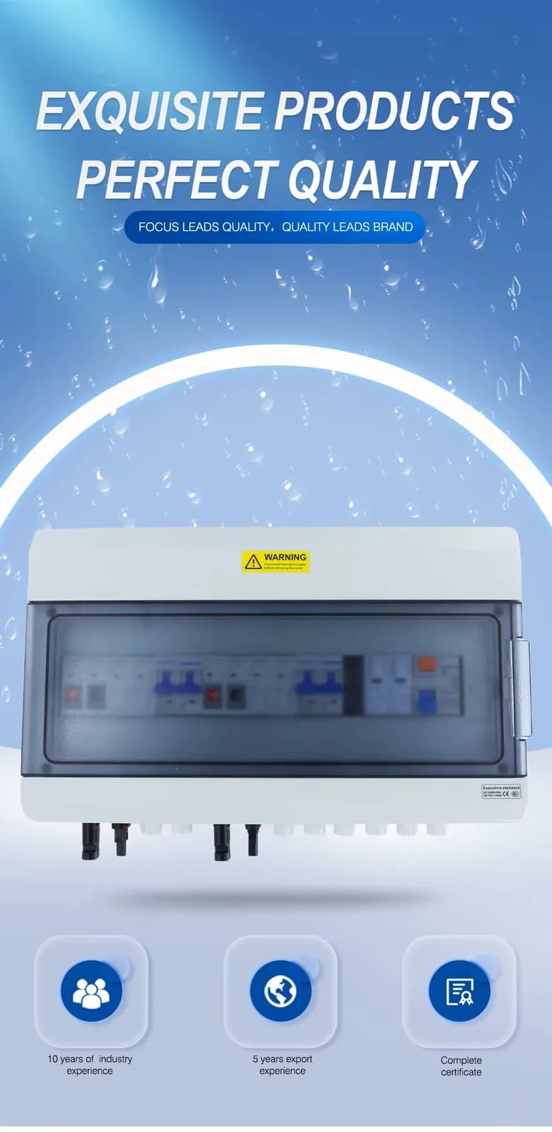 Cutie combinatoare fotovoltaică DC+AC, IP65 (2 intrări / 1 ieșiri), 600V DC, 63A AC)