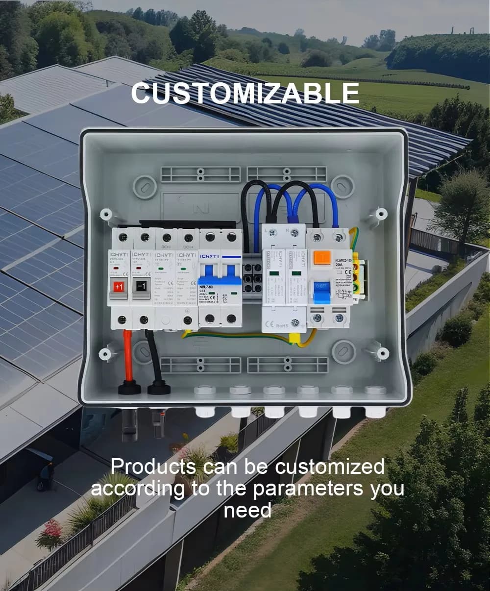 Cutie combinatoare fotovoltaică DC+AC, IP65 (1 intrare / 1 ieșire, 600V DC, 63A AC) - poza 2